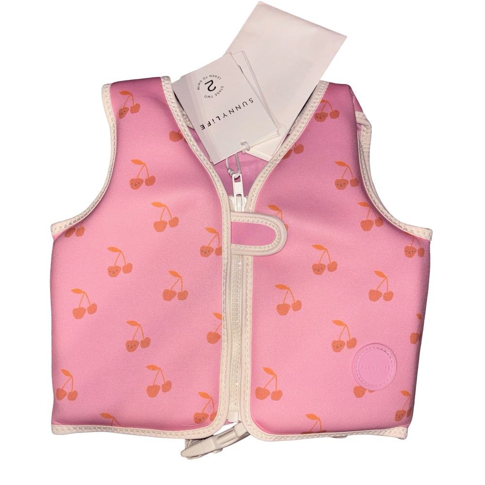 Sunnylife Kids Swim Vest 1-2 Years Cotton Candy Pink Cherry Butterfly S51VVPK1 - Picture 2 of 7